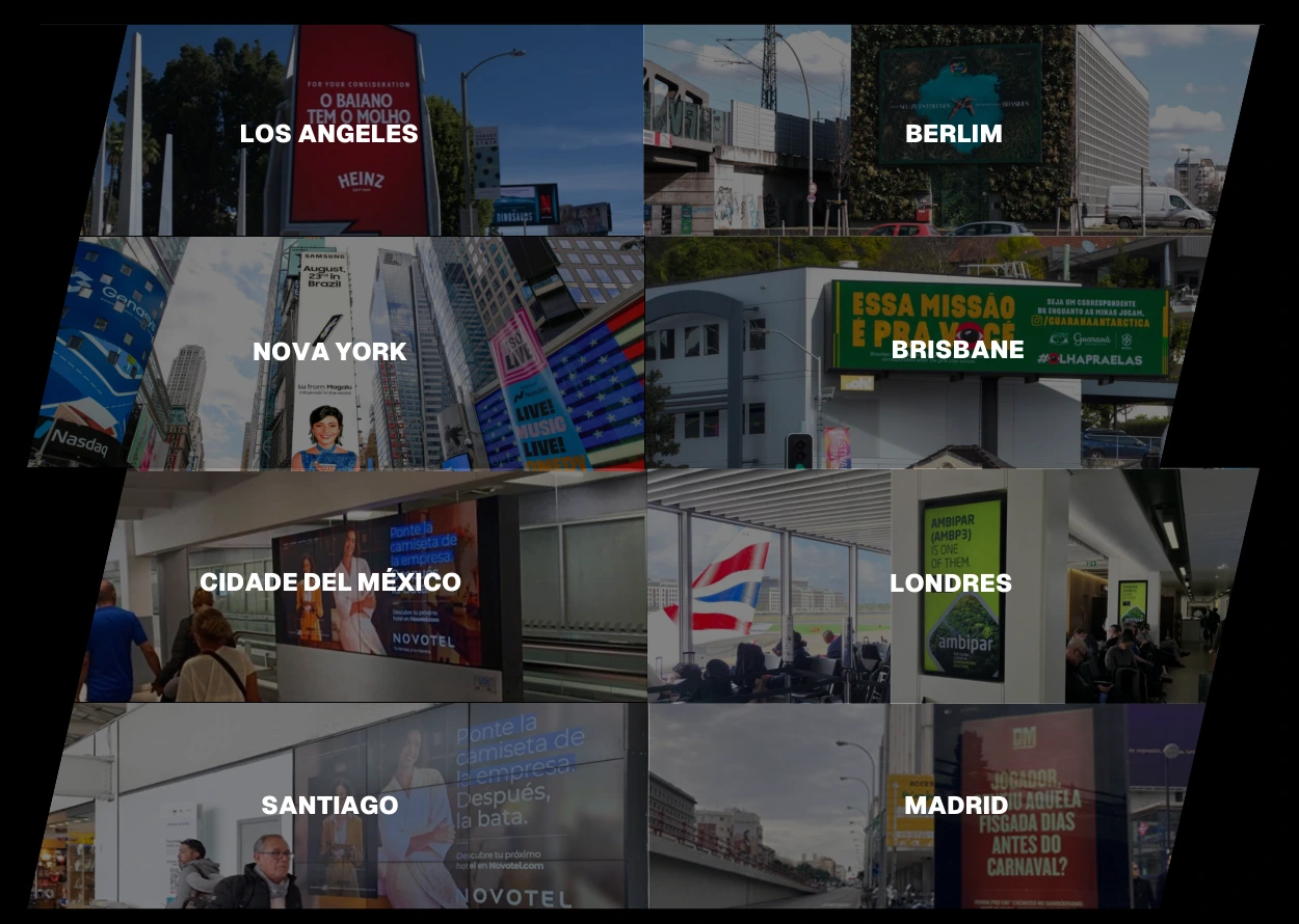 Global: Mídia OOH em cidades ao redor do mundo